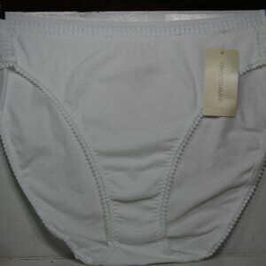 Womens Ongossamer white cotton Hi-Cut Panties 3pr new Medium